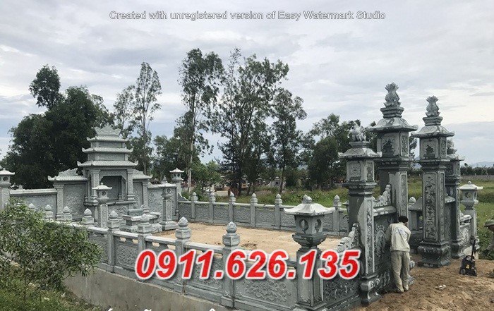 cổng Khu lăng mộ đá nghĩa trang đẹp - khuôn viên nhà mồ nghĩa địa