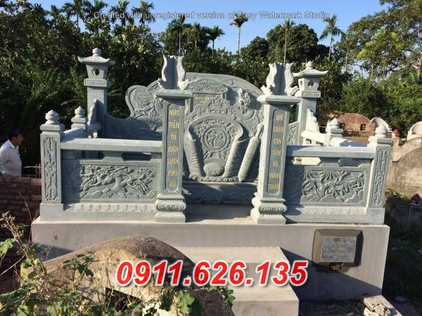 03 Mẫu mộ đá xanh nguyên khối đẹp tại Sài Gòn