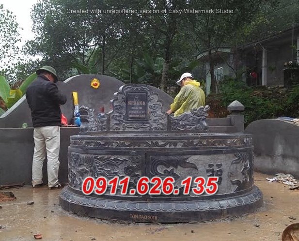 Hòa bình ^9 mẫu mộ tròn đá khối đẹp bán tại hòa bình