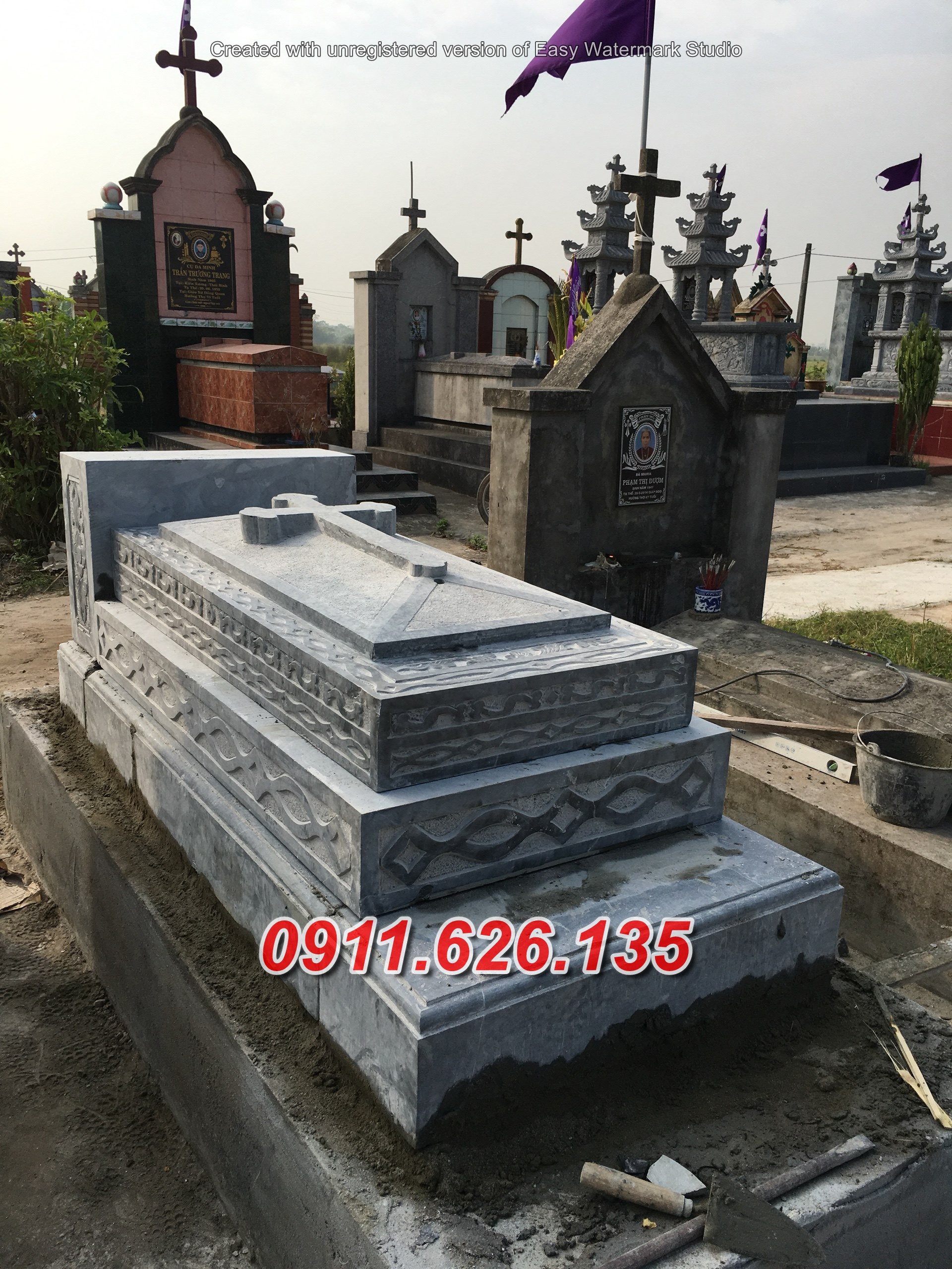 Khánh hòa ^27 Bán Mẫu mộ công giáo đá xanh đẹp
