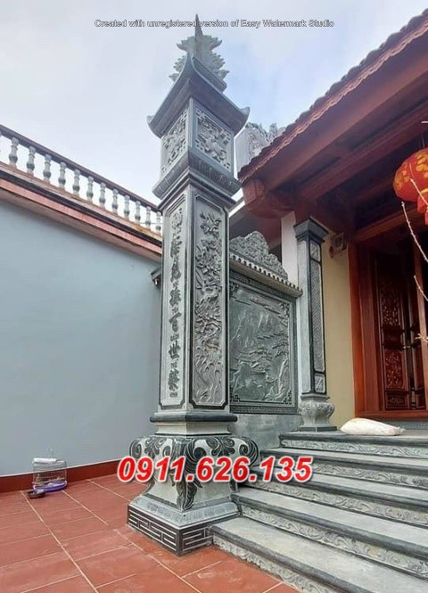 Mẫu cột đồng trụ bằng đá đẹp #011 cột nhà thờ