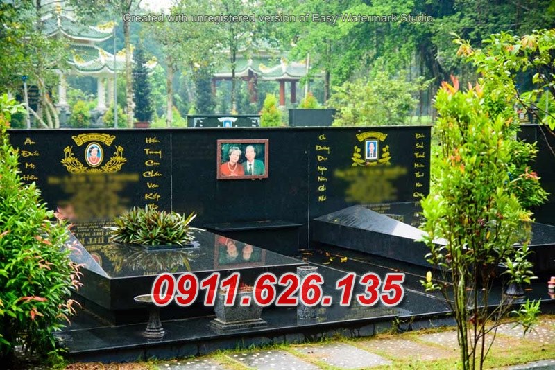 Mẫu mộ đá hoa cương để tro cốt ông bà đẹp 111+ Đồng Nai
