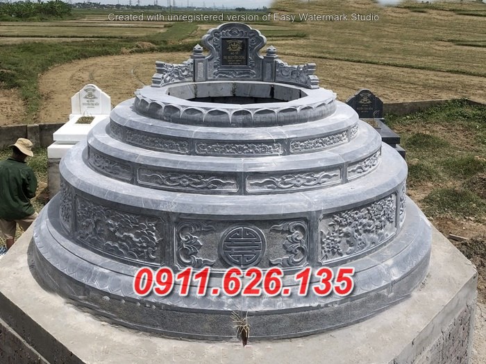 thái nguyên mẫu mộ đá khối tròn đẹp bán thái nguyên