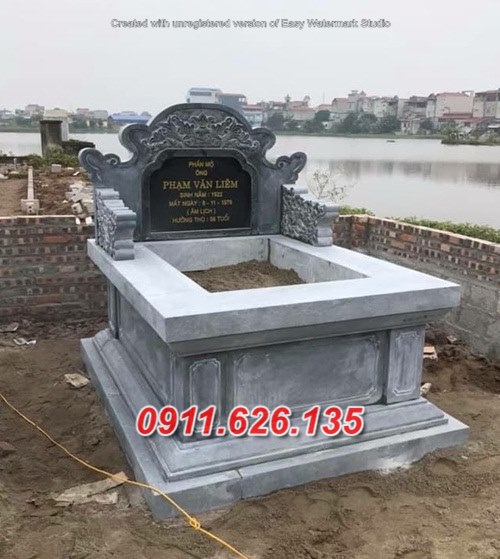 02 mẫu mộ đá hiện đại tại trà vinh mộ đá xanh