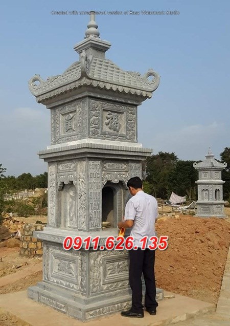 06 mẫu mộ tháp đá khối bán tại trà vinh