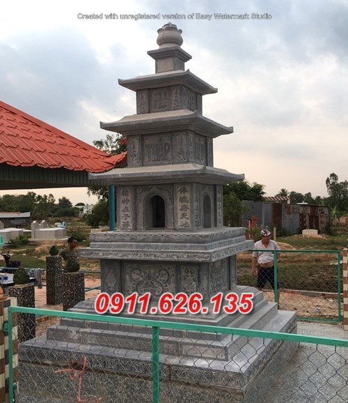 07 mẫu mộ tháp đá khối bán tại tiền giang