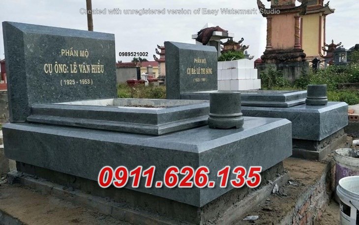 37^ Mẫu mộ đá đôi đơn giản đẹp bán tại tây ninh- giữ cốt