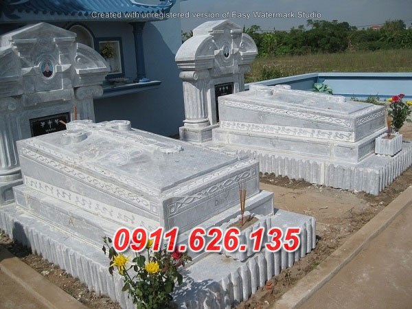 54^ Mẫu mộ đá đôi công giáo đẹp bán tại tuyên quang