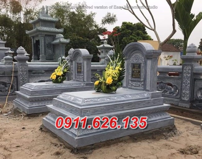 61^ Mẫu mộ đá đôi tam cấp đẹp bán tại thanh hóa- giữ cốt