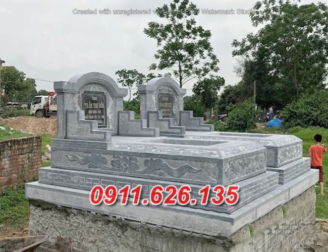 Mẫu mộ đá đôi đẹp bán tại nghệ an 00 mộ đá tam cấp