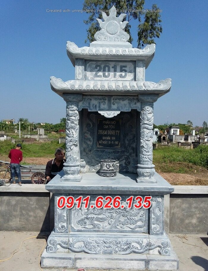 04+ Quảng ngãi mộ hai mái bằng đá điêu khắc đẹp