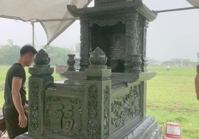 Lai châu^ mộ ba mái bằng đá điêu khắc đẹp bán