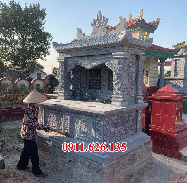 Sơn la^ mộ đôi bằng đá cao cấp đẹp bán