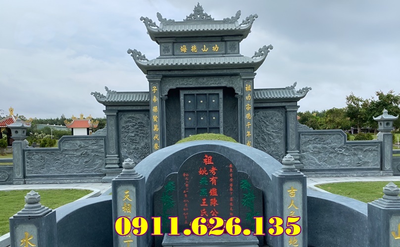 Mẫu lăng mộ đá gia đình xanh granite đẹp bán^ hà giang