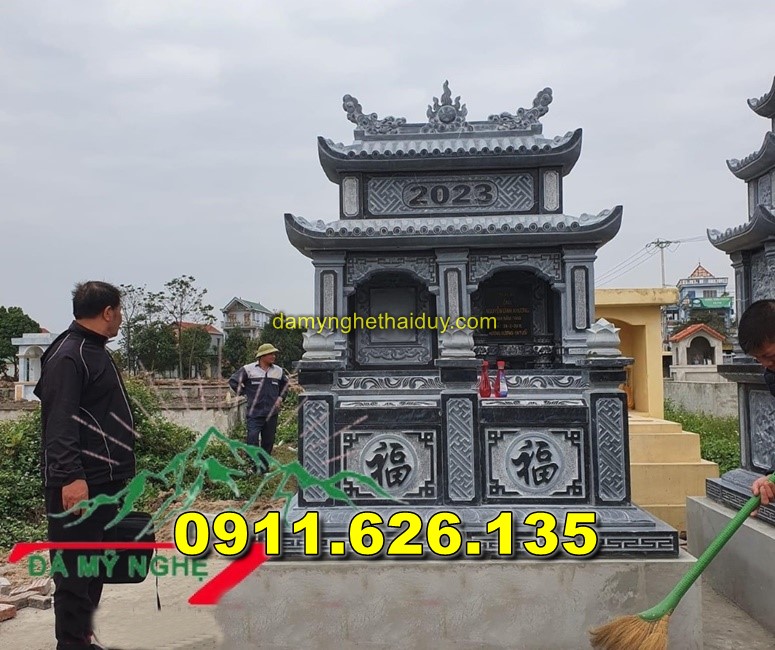 Mộ Chôn Tươi 1 Lần Bằng Đá Bán Tại HƯNG YÊN – Mộ Đá Đôi