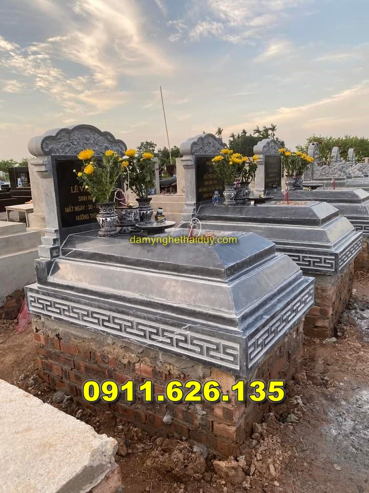 Mộ Đá Tam Cấp Đẹp Bán Tại Tiền Giang - Mộ Đá Đôi Tam Cấp