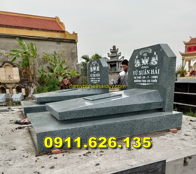 Mẫu Mộ Đá Kim Sa Hoa Cương Bán ở Tại Trà Vinh - Mộ Đá Đen