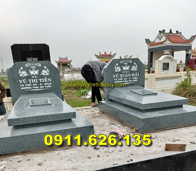 Mộ Đá Tam Cấp Đẹp Bán Tại Trà Vinh - Mộ Đá Đôi Tam Cấp