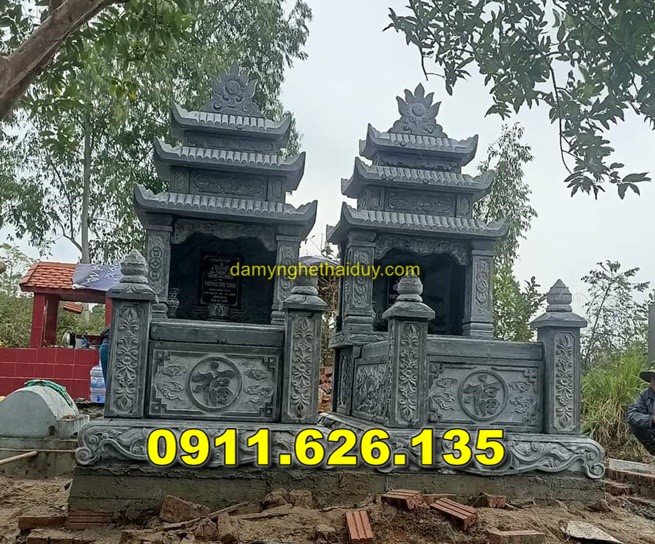 Mộ Ba Mái Bằng Đá Xanh Bán Tại Trà Vinh - Mộ Đá Đơn Giản
