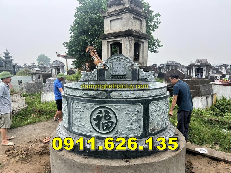 100- Báo Giá Mộ Đá Tròn Đẹp Bán Tại SÓC TRĂNG - Mẫu Mộ Tổ