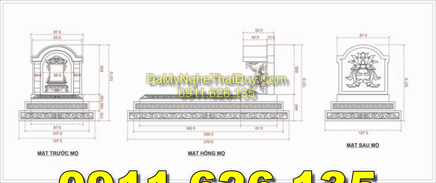 Mộ Đá Tam Cấp Đẹp Bán Tại BẮC GIANG - Mộ Đá Đôi Tam Cấp