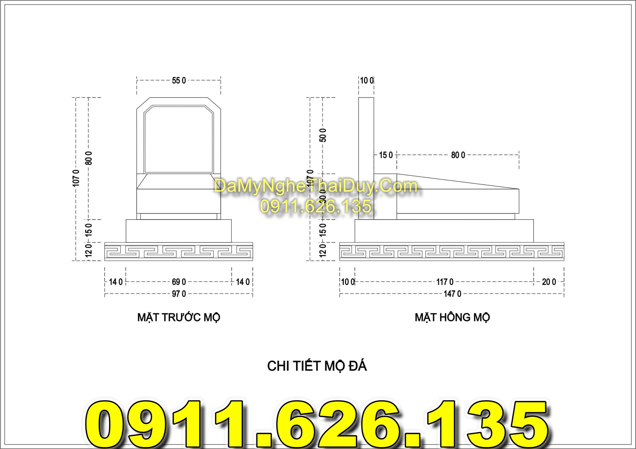 Mộ Đá Tam Cấp Đẹp Bán Tại QUẢNG NINH - Mộ Đá Đôi Tam Cấp