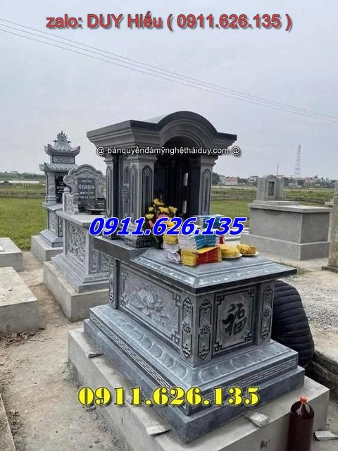 1Mẫu mộ đá xanh nguyên khối đẹp bán tại Hà Nội mới nhất
