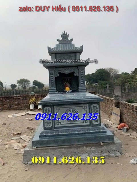 mẫu mộ đá xanh ba mái đẹp bán ở cao bằng