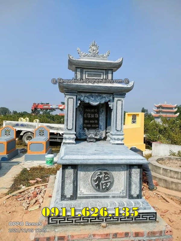 Mộ đá hai mái đẹp bán tại được nhiều gia đình Hà Nam