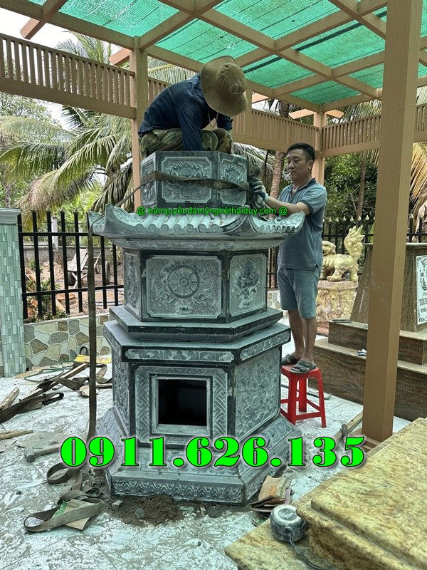 Mộ Tháp Đá XANH RÊU Thờ Tro Cốt Sóc Trăng Chuẩn Phong Thủy