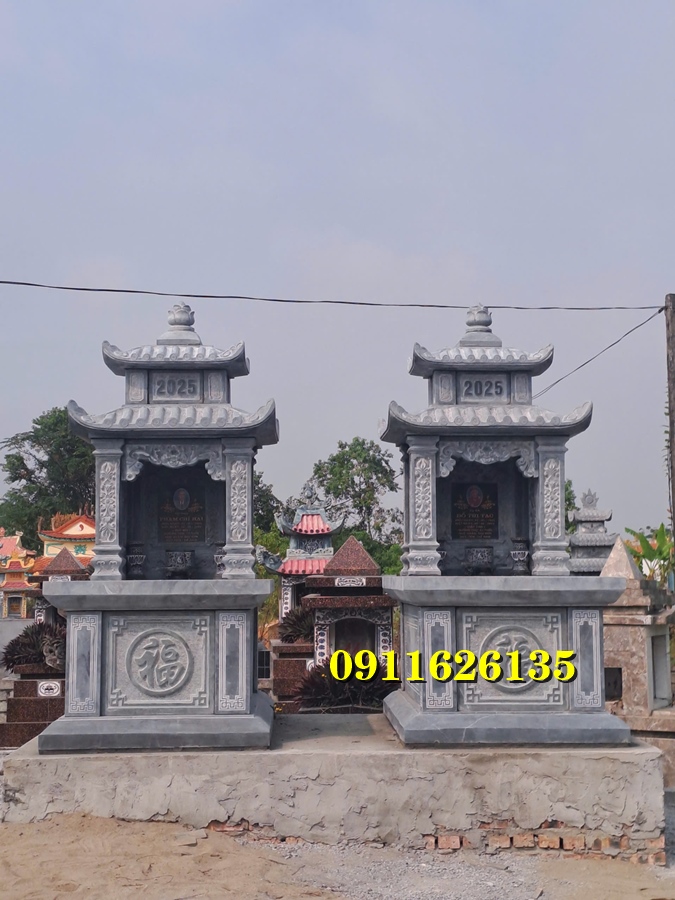 Mẫu mộ đá hai mái đơn giản đẹp bán Hưng Yên