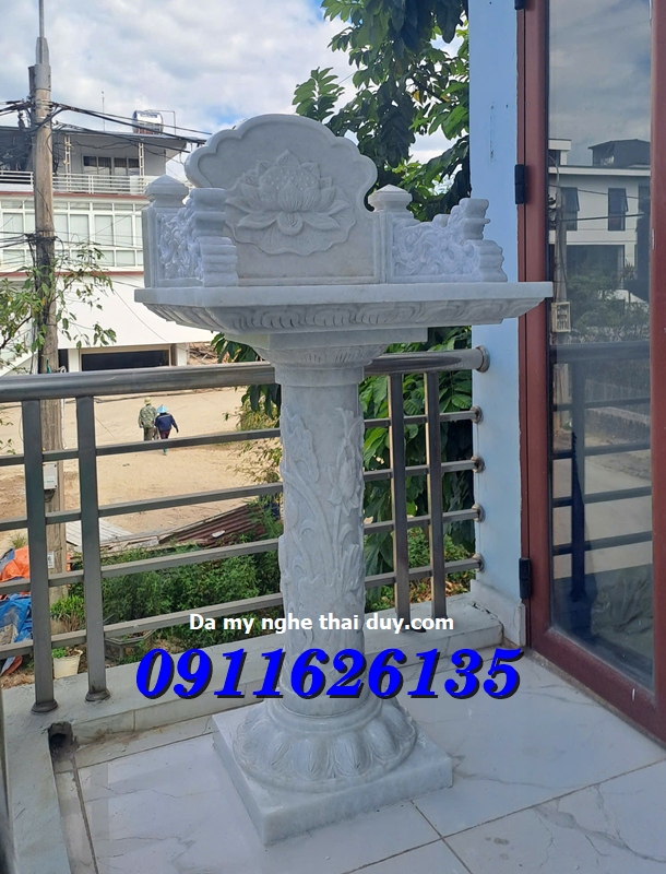 Bàn Thờ Thiên đá trắng không mái tự nhiên đẹp bán tại Bến Tre