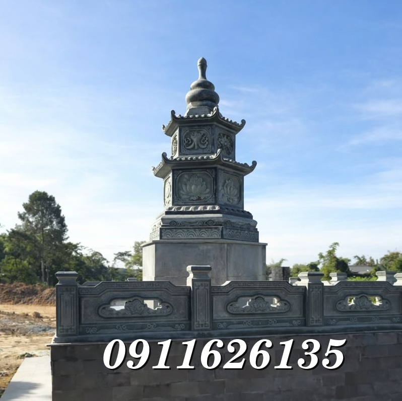 Mẫu Mộ Tháp Đá Phật Giáo Đẹp Bán Tại An Giang