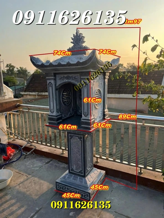 Mẫu bàn thờ Thiên một mái đá xanh bán ở an giang